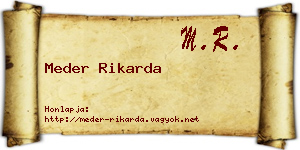 Meder Rikarda névjegykártya